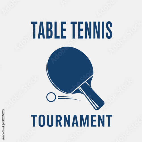 Distinctive Table Tennis Tournament Design, Featuring Paddle and Ball Graphics, Dynamic Imagery