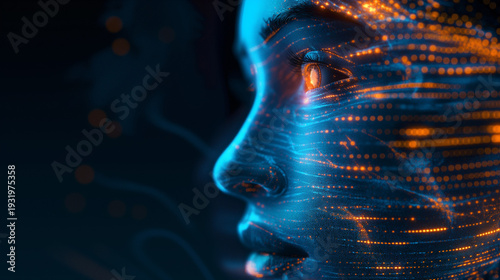 Minimal Futuristic Female Profile – Digital Innovation and AI Concept