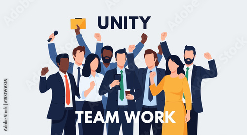 Diverse Group Celebrating Success Together, Achieving Goals with Teamwork and United Effort