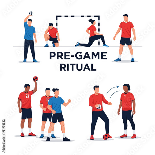 Diverse Group Preparing For Soccer Match: Pre-Game Warm-Up, Team Strategies and Rituals