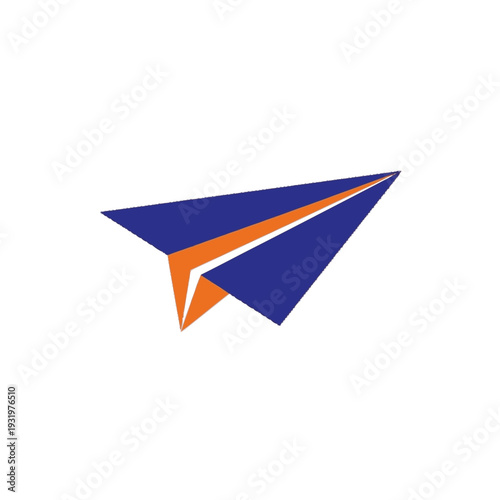Free Download Blue and Orange Paper Plane Icon. - GFXLoad