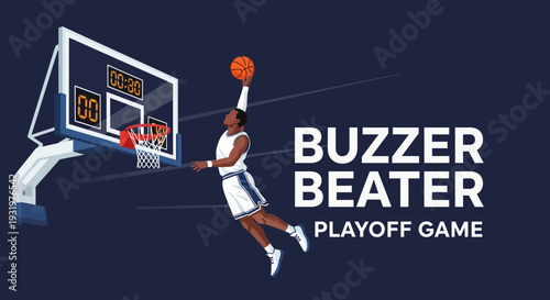 Dramatic Buzzer Beater Moment Captures Basketball Thrill and Excitement of Playoff Competition