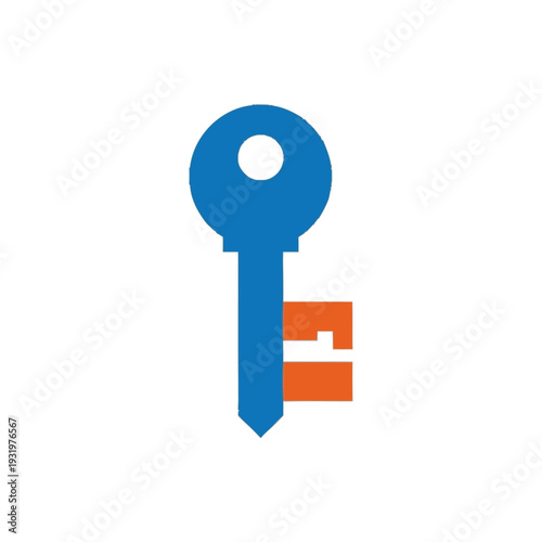 Blue Key with Orange Symbol Attachment.