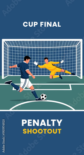 Dramatic Soccer Match Depicts Intense Penalty Kick Scene In The Championship Cup Final