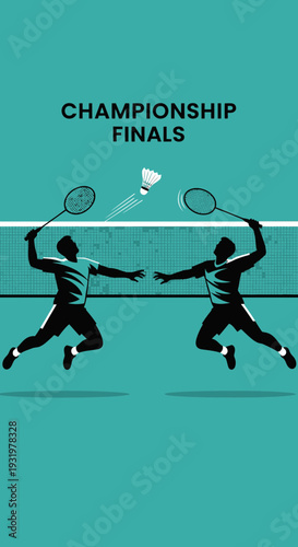 Dynamic Badminton Players Competing in Championship Finals Illustrating Athleticism and Skill