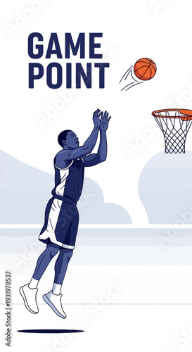 Dynamic Basketball Player Executing A Jump Shot With Focused Energy Aiming At The Hoop