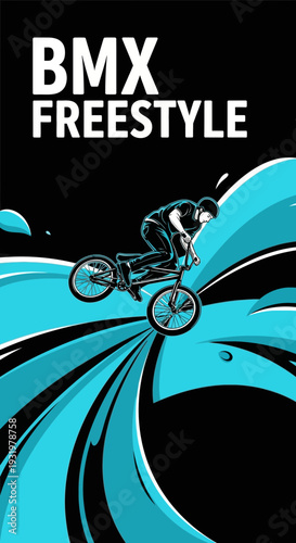 Dynamic BMX Freestyle Action: A Thrilling Display of Bicycle Acrobatics and Skill