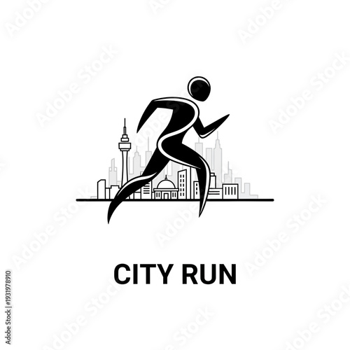 Dynamic City Runner Silhouette: Capturing Urban Energy and Motion in a Vector Illustration