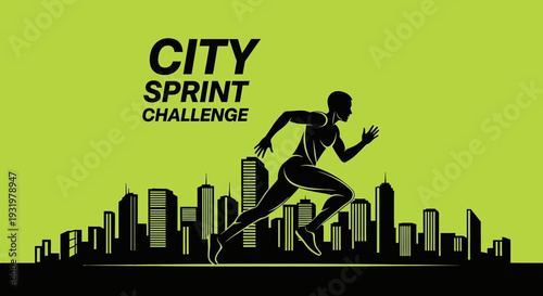 Dynamic City Sprint Challenge Logo Depicting Urban Athleticism and Competitive Spirit