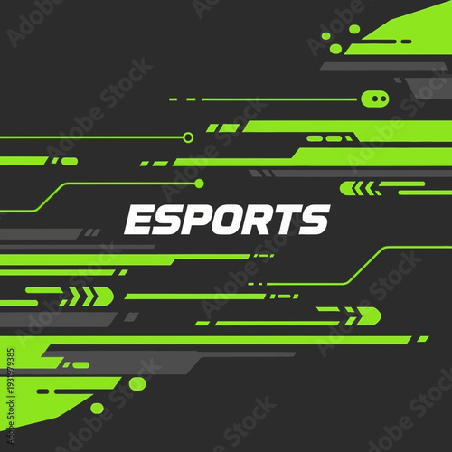 Dynamic Esports Composition: Abstract Neon Design Featuring Modern Gaming Aesthetics