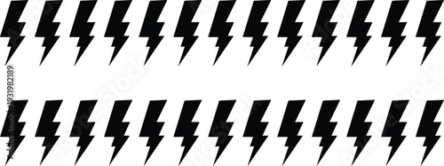Lightning bolt silhouette pattern collection with energy symbol icons, electricity power illustration, thunder concept design, flat vector graphic illustration