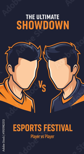 Dynamic Esports Showdown Illustrating Intense Player vs Player Competition During a Festival Event