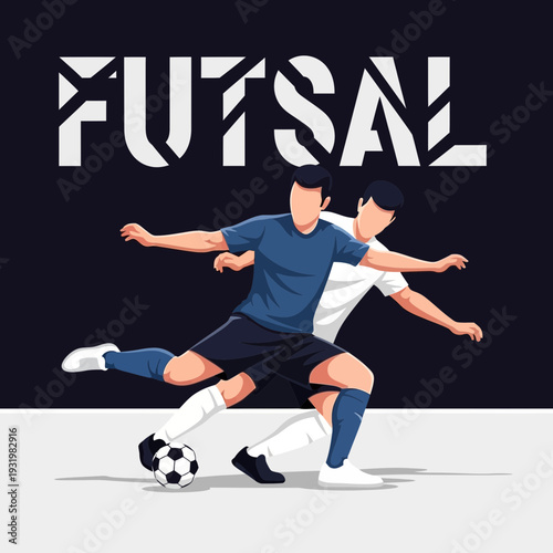 Dynamic Futsal Action: Skillful Players Competing in a Fast-Paced Indoor Soccer Match