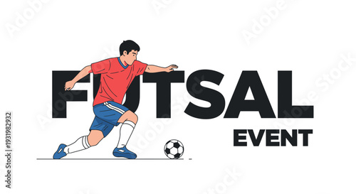 Dynamic Futsal Athlete Kicking a Ball During a High-Energy Sporting Event