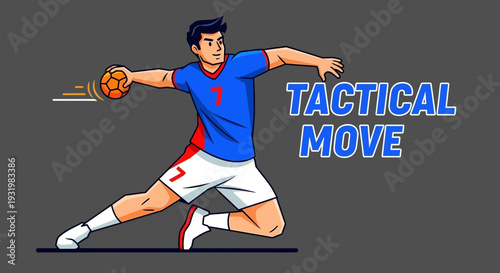 Dynamic Handball Action Depicting Tactical Play, Illustrative Sports Imagery Concept