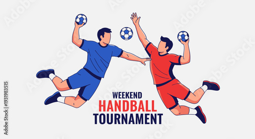 Dynamic Handball Players Competing In Tournament, Sport, and Active Lifestyle Scene