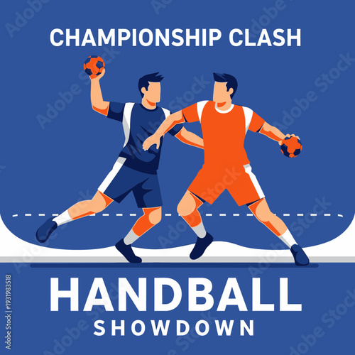 Dynamic Handball Showdown Depicting Championship Intensity and Athletic Competition