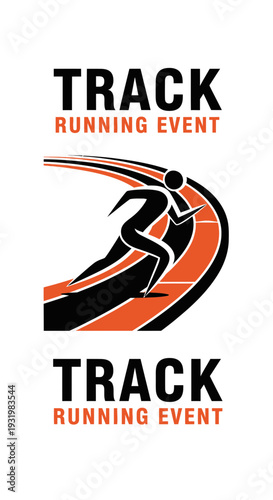 Dynamic Illustration Capturing The Essence of Track Running Events and Athleticism Celebration