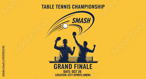 Dynamic Illustration Capturing the Excitement of a Table Tennis Championship's Grand Finale