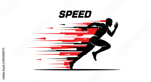 Dynamic Illustration Of A Runner Sprinting At High Velocity With Speed Effects