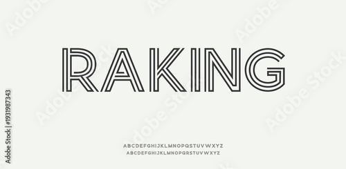 Raking Leaves in Autumn with Black and White Typography