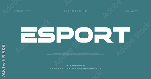 Esport logo on teal background with white text