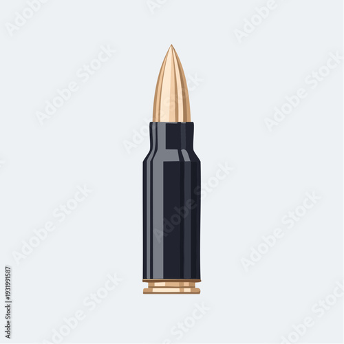 Bullet Isolated: A single bullet stands in stark isolation, its sleek, metallic form representing power and precision. The perfect portrayal for a singular shot.