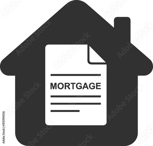 House with mortgage document for home loan approval and agreement