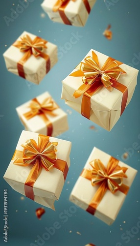 gift box with gold ribbon