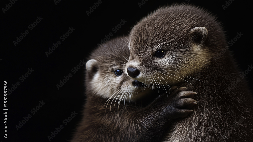 Fototapeta premium close up of a otter looking up