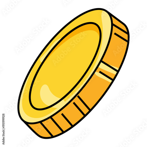 Golden Coin Illustration - Finance and Wealth Symbol