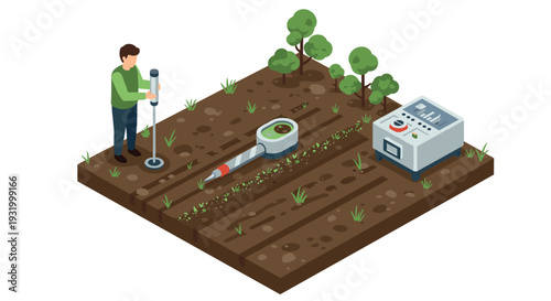 Soil moisture monitoring with modern technology in agriculture: an isometric design