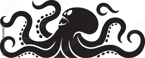 Kraken Mythical Silhouette icon. black art icon drawing vector