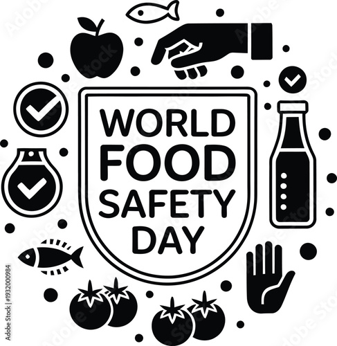 World Food Safety Day Logo with Food Icons