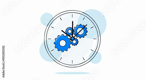 Clock Gears Mechanism Time Management Concept Illustration.
