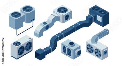 Customizable isometric hvac system elements for design and planning