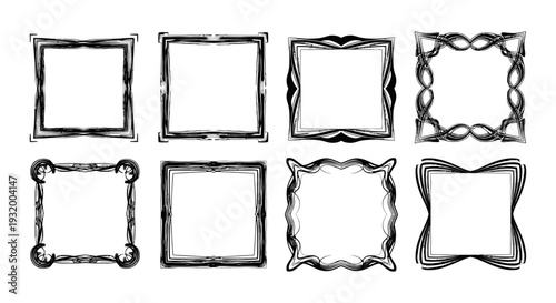 collection of hand-drawn sketchy frames and decorative borders perfect for scrapbooking photo albums or graphic design projects