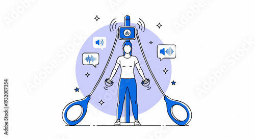 Person Engaged in Virtual Reality Audio Experience.