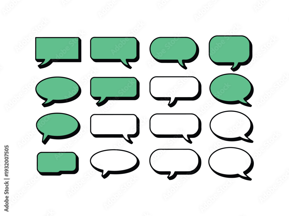 Obraz premium Various chat bubbles display conversation.