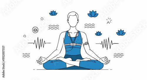 Person meditating in lotus pose with calm energy.