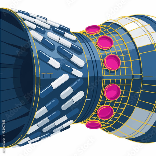Pharmaceutical Manufacturing Machine Producing Pills.