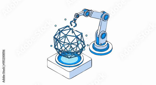 Robotic Arm Assembling Complex Geometric Structure with Precision.