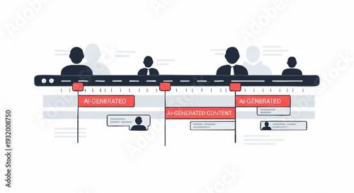 Timeline visualization of project management and team collaboration.