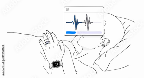 Wearable device monitoring vital signs and sleep patterns.