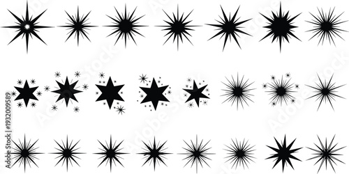 Black and white stylized silhouette illustration of French fries containers and individual fries arranged as a puzzle, perfect for food, logic, and design purposes