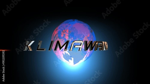 Wallpaper Mural Klimawandel Global Tech Globe With Futuristic Silver Title And Neon Light Glow Torontodigital.ca