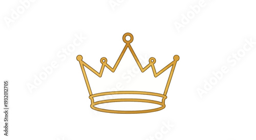 A golden crown illustration on a white background, with defined lines and simple shapes
