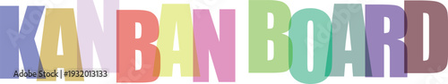 Multicolored kanban board text