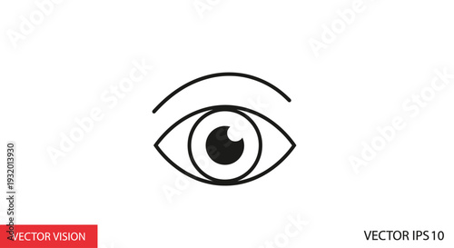 A minimalist eye icon, rendered in black outline on a white background