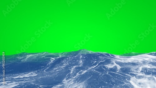 Wallpaper Mural Ocean Waves Over Green Screen Background With Realistic Blue Water Surface For Compositing Torontodigital.ca
